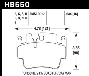 Porsche Cayman Brake Pads - Front + Rear - Hawk Performance - DTC-60 - 2006